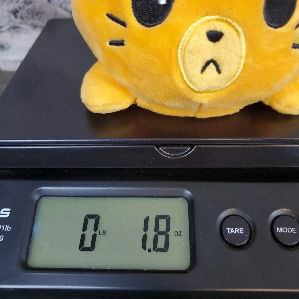 teeturtle Orange Happy/Angry Cat Reversible Plush 4
